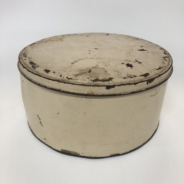 CAKE TIN, Vintage Cream Metal